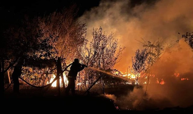 Akseki'de tarım arazisinde yangın