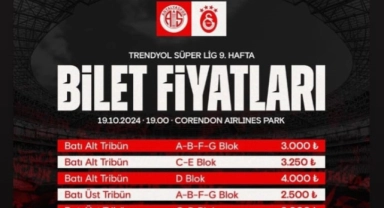 Antalyaspor - Galatasaray Maçının Bilet Fiyatları