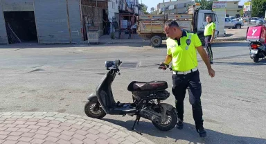 Devrilerek sürüklenen elektrikli bisikletin sürücüsü hastanelik oldu