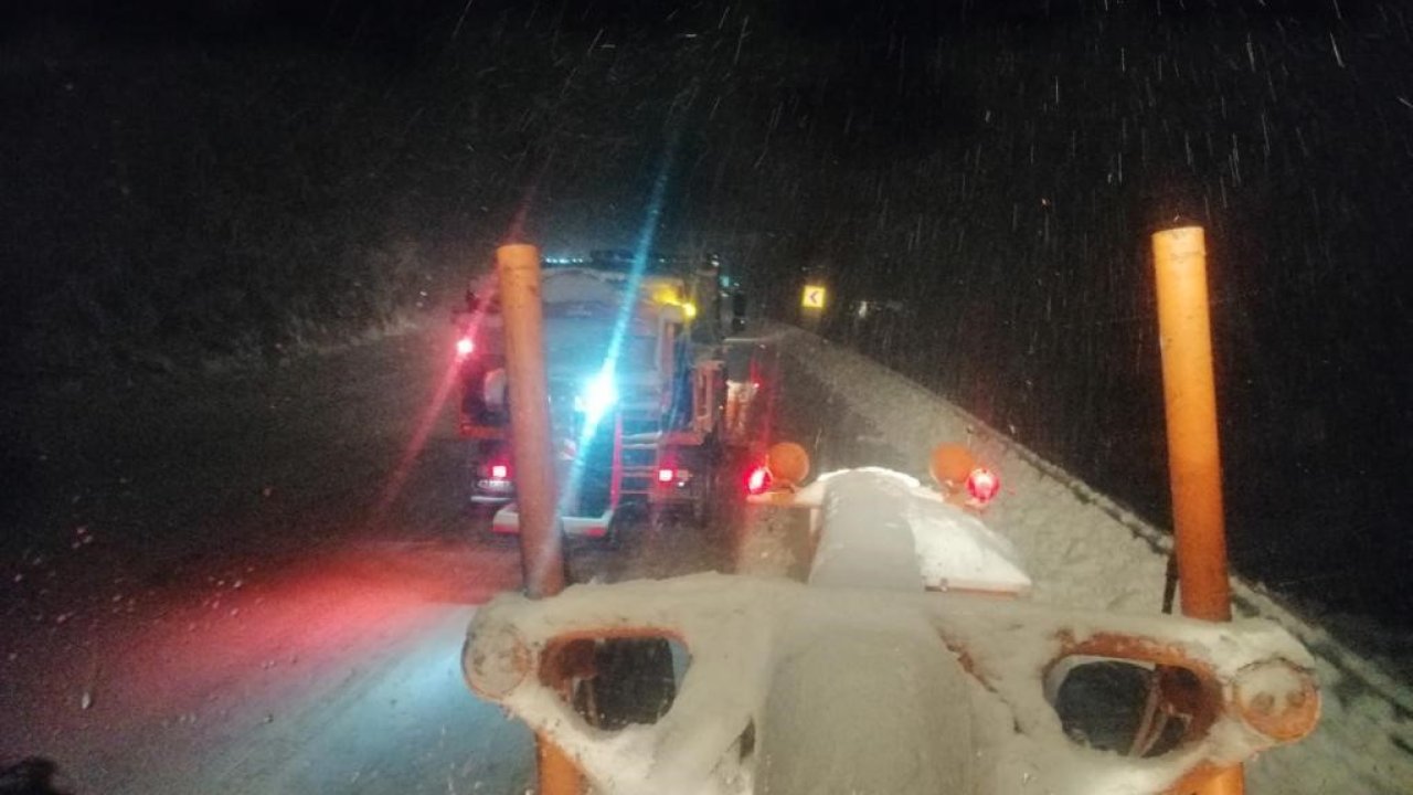 Alacabel’de kar yağışı başladı, ekipler seferber oldu