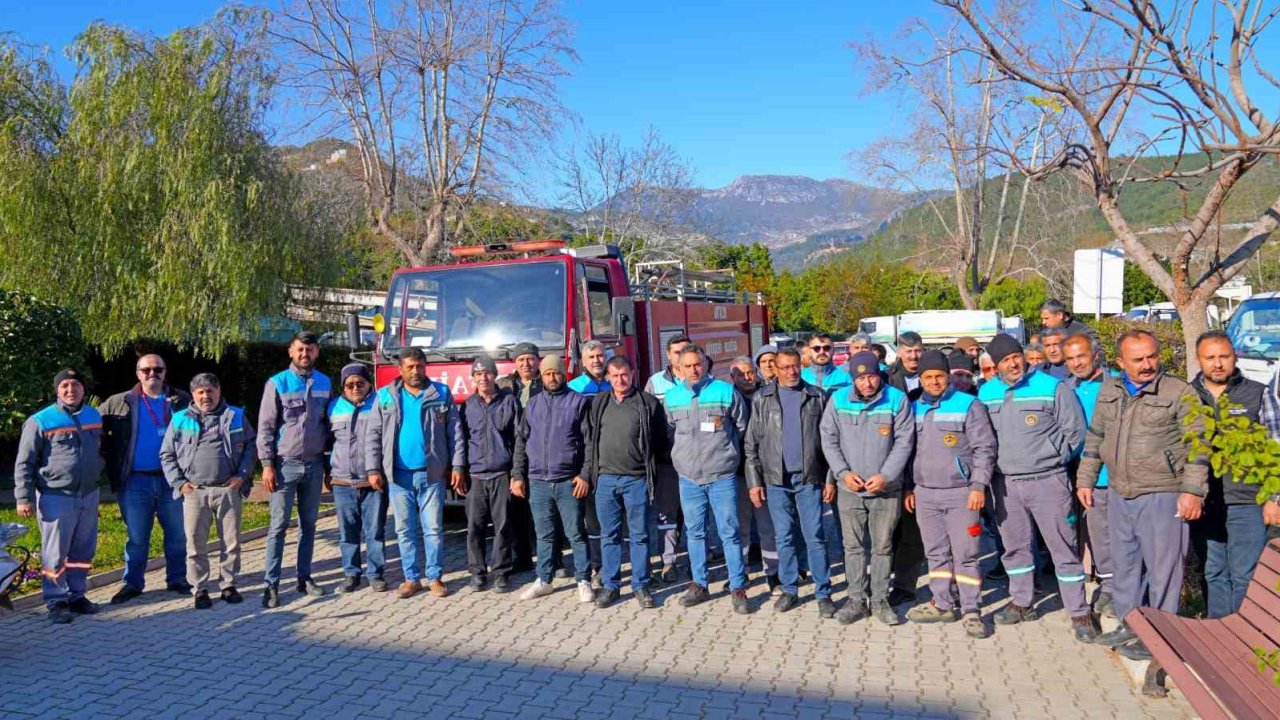 Alanya’da arazöz sürücülerine yangın eğitimi verildi