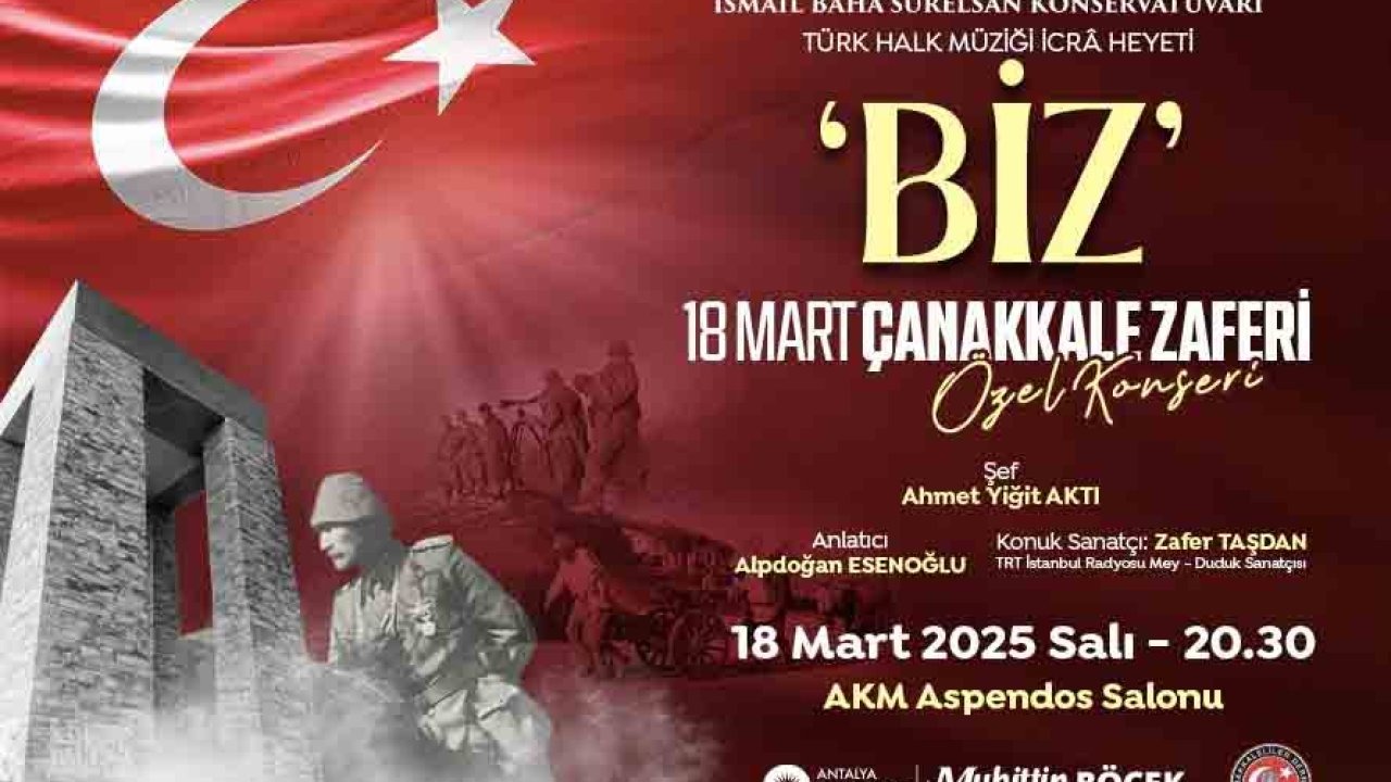 Antalya'da Çanakkale Zaferi'nin 110. yıl dönümüne özel konser