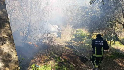 Antalya'da yangın, Jandarma ve itfaiyenin müdahalesi söndürüldü