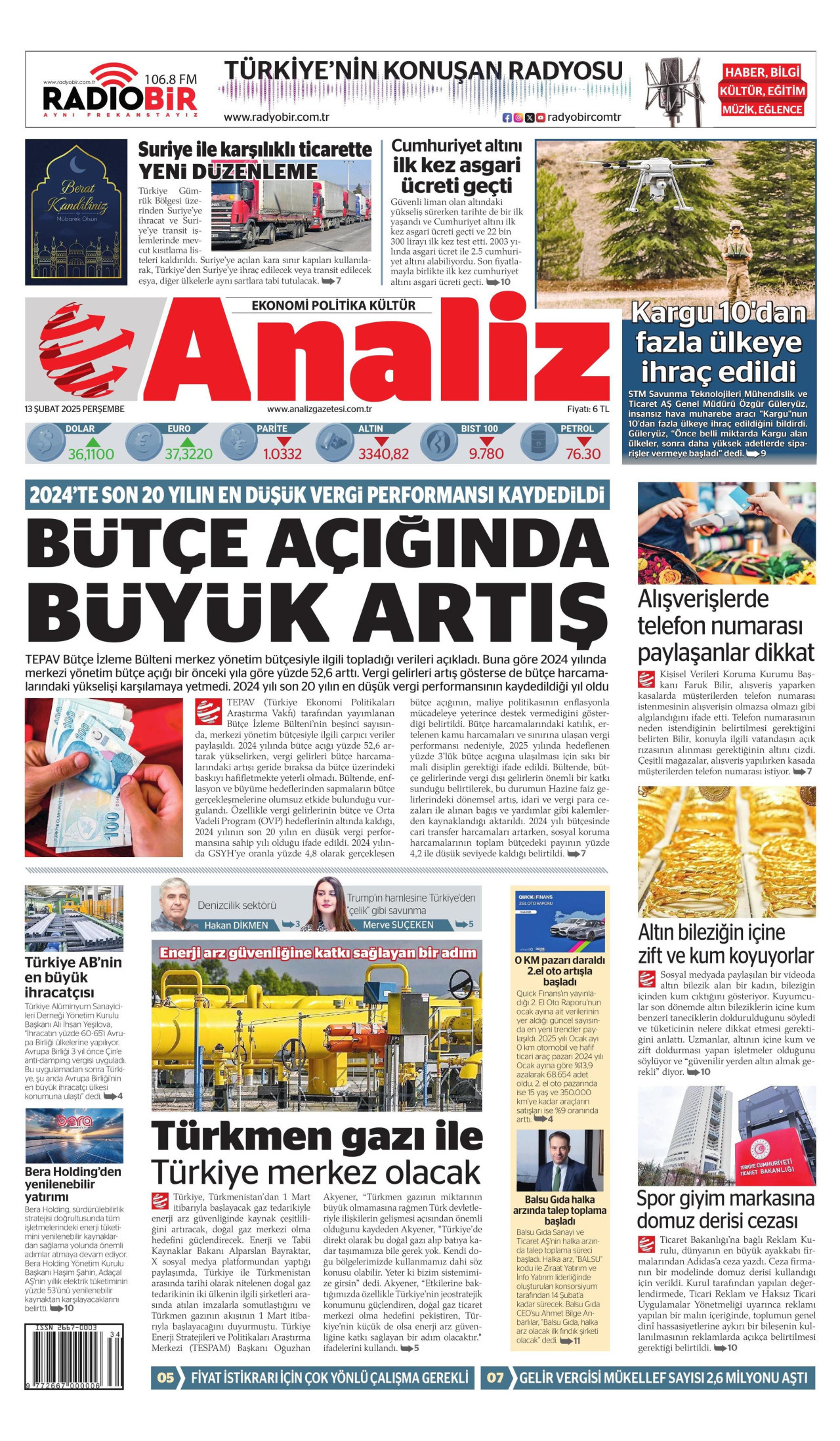 ANALİZ Gazete Manşeti